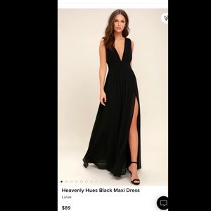 NWT Lulus Heavenly Hues Black Maxi Dress!        Size: Small